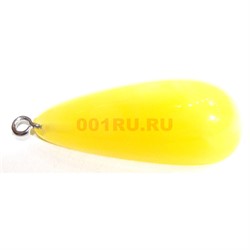 Подвеска кулон из янтаря желтая плоская 3,5 см - фото 161638