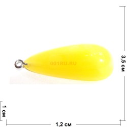 Подвеска кулон из янтаря желтая плоская 3,5 см - фото 161640