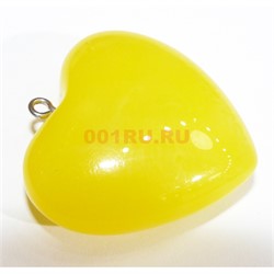 Подвеска кулон из янтаря сердце желтое 3 см - фото 161660