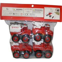 Машинки Пожарные Fire Truck DIY 4 шт/набор разборные - фото 161952