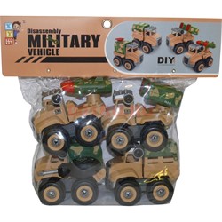 Машинки военные Military Vehicle DIY 4 шт/набор разборные - фото 161963