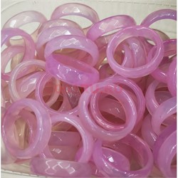 Кольцо из розового кварца граненое (разные размеры в ассортименте) - фото 162521