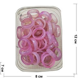 Кольцо из розового кварца граненое (разные размеры в ассортименте) - фото 162522