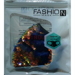 Маска защитная Fashion Mask с пайетками (R-001) расцветки в ассортименте - фото 162898