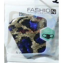 Маска защитная Fashion Mask с пайетками (R-002) расцветки в ассортименте - фото 162904