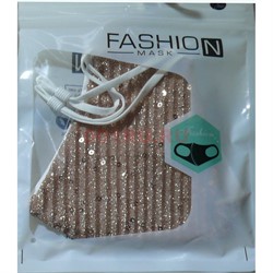 Маска защитная Fashion Mask с пайетками (R-005) расцветки в ассортименте - фото 162928