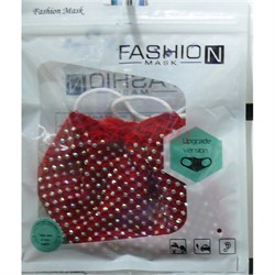 Маска защитная Fashion Mask со стразами и плетением (R-006) расцветки в ассортименте - фото 162930