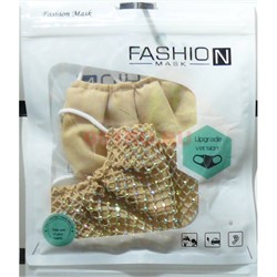 Маска защитная Fashion Mask со стразами и плетением (R-006) расцветки в ассортименте - фото 162932