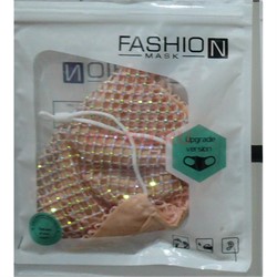 Маска защитная Fashion Mask со стразами и плетением (R-006) расцветки в ассортименте - фото 162933