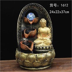 Фонтан 37 см (1612) Будда из полистоуна - фото 163585