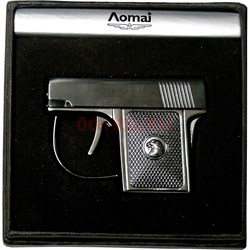 Зажигалка сувенирная газовая Lomai "Пистолет" черный металл - фото 163612