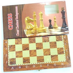 Шахматы шашки нарды деревянные 20x20 см - фото 163906
