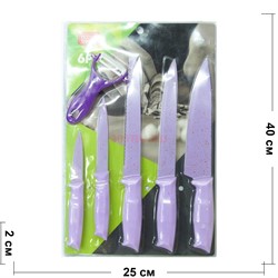 Кухонный набор ножи и овощерезка 6 шт home belle - фото 164116