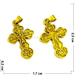 Крест металлический под золото 2,5 см - фото 164295
