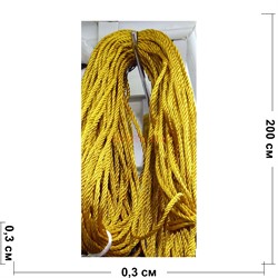 Нитка толстая 3 мм из греческого шелка 200 м желтая - фото 164372