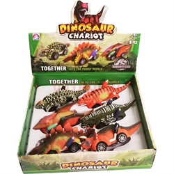 Dinosaur Chariot машинка динозавр иннерционная 6 шт/упаковка - фото 164413
