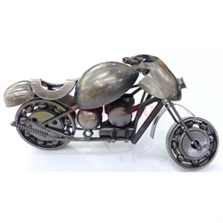 Фигурка металлическая мотоцикл цвет металл 11 см - фото 164453