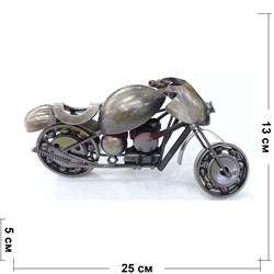 Фигурка металлическая мотоцикл цвет металл 13 см - фото 164456