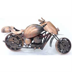 Фигурка металлическая мотоцикл под медь 11 см - фото 164459