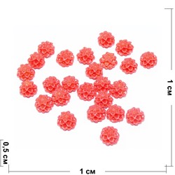 Цветок из пластмасса красный 1 см цена за 1 шт - фото 164614
