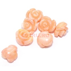 Цветок из натурального коралла 1 см персиковый цена за 1 шт - фото 164619