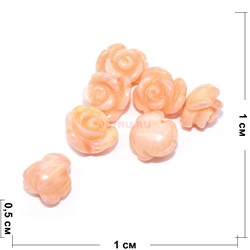 Цветок из натурального коралла 1 см персиковый цена за 1 шт - фото 164620