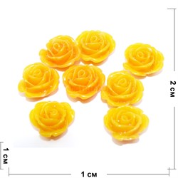 Цветок из пластмассы желтый 2 см цена указана за 1 шт - фото 164626
