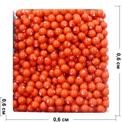 Бусины 6 мм из оранжевого коралла (имитация) цена за 1 шт - фото 164636