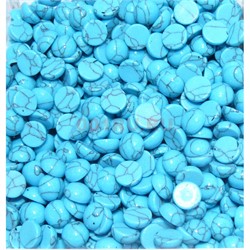 Кабошоны 8 мм круглые из голубой бирюзы - фото 164804