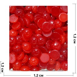 Кабошоны 12 мм круглые из красного халцедона - фото 164885