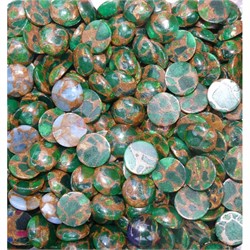 Кабошоны 15 мм круглые из зеленой мозаики - фото 165006