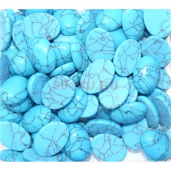 Кабошоны 13x18 овальные из голубой бирюзы с прожилками - фото 165576