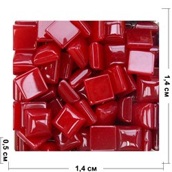 Кабошоны 14x14 квадратные из красного халцедона - фото 165803