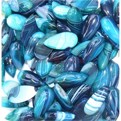 Кабошоны 15x30 капля из синего цветного агата - фото 165886