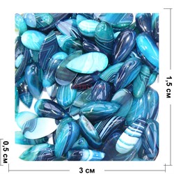 Кабошоны 15x30 капля из синего цветного агата - фото 165887