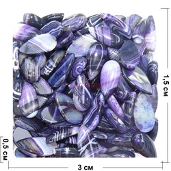 Кабошоны 15x30 капля из фиолетового цветного агата - фото 165897