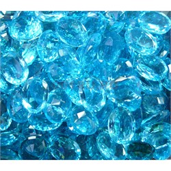 Кабошоны граненые 12x16 из голубого стекла - фото 166246