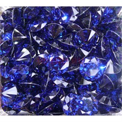 Кабошоны 15 мм «бриллиант» из синего стекла - фото 166258