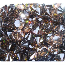 Кабошоны 15 мм «бриллиант» из коричневого стекла - фото 166264