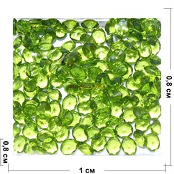 Кабошоны 8x10 «бриллиант» из светло-зеленого стекла - фото 166333