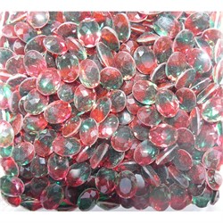 Кабошоны 8x10 «бриллиант» из красно-зеленого стекла - фото 166346