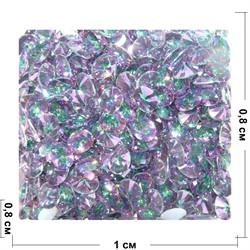Кабошоны 8x10 «бриллиант» из фиолетового фианита - фото 166349