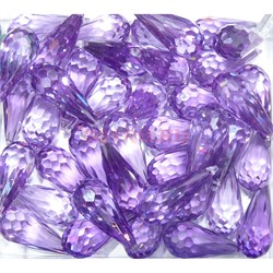 Кабошоны 10x20 граненые капли из фиолетового стекла - фото 166370