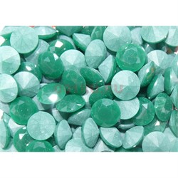 Кабошоны 12 мм «бриллиант» из зеленого стекла - фото 166372