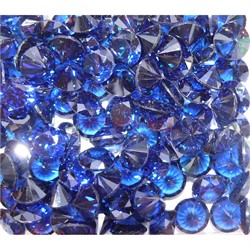 Кабошоны 12 мм «бриллиант» из синего стекла - фото 166374
