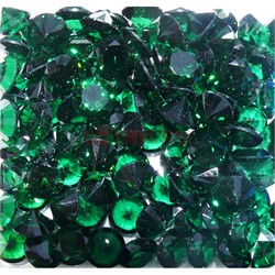 Кабошоны 12 мм «бриллиант» из темно-зеленого стекла - фото 166386