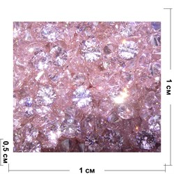 Кабошоны 10 мм «бриллиант» из розового стекла - фото 166403