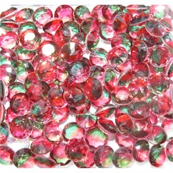 Кабошоны 10 мм «бриллиант» из красно-зеленого стекла - фото 166410