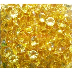 Кабошоны 10 мм «бриллиант» из желтого стекла - фото 166422