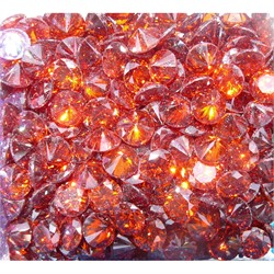 Кабошоны 10 мм «бриллиант» из оранжевого стекла - фото 166426
